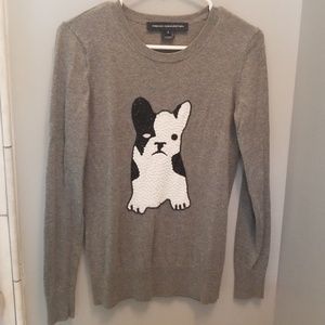 French Connection sweater with beaded dog